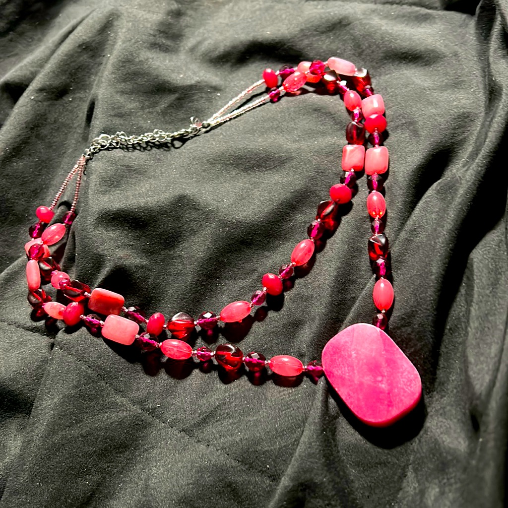 Double Layered Pink Necklace 5$